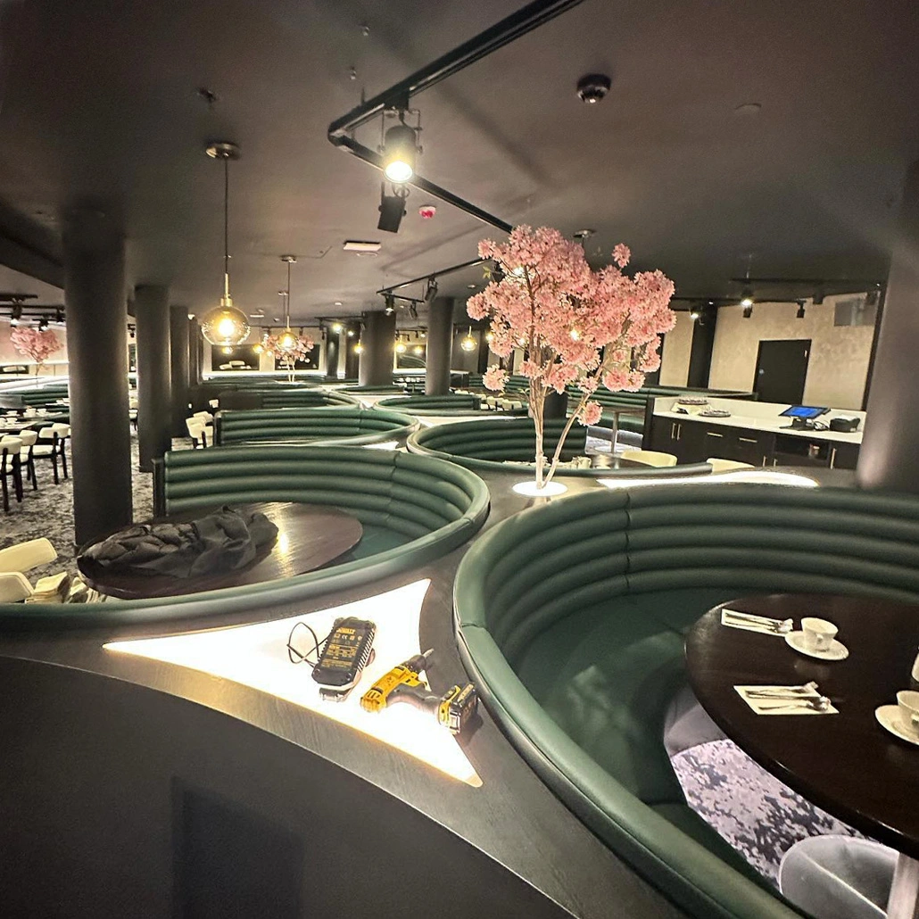 Banquette seating restoration at The Westminster Hotel, London